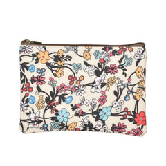 Floral Pattern Canvas Tote Bag Rattan Woven Summer Beach Bag