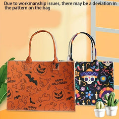 Felt Halloween Tote Bag Large Capacity Shoulder Bag Stylish Shopping Handbag