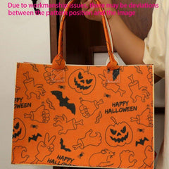 Felt Halloween Tote Bag Large Capacity Shoulder Bag Stylish Shopping Handbag