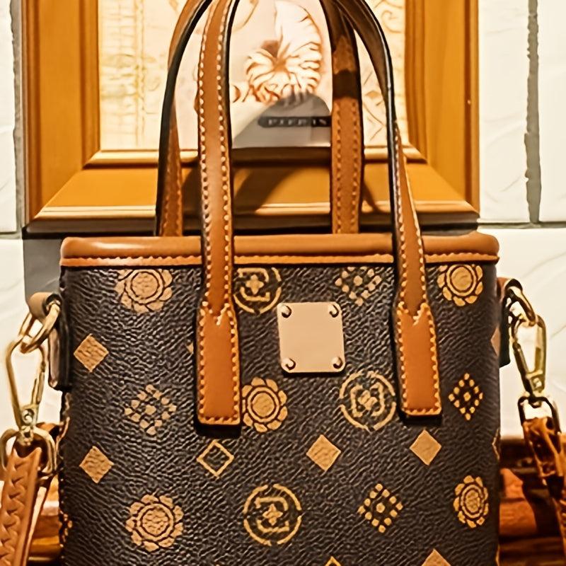 Classic Print Bucket Bag Large Shoulder Bag