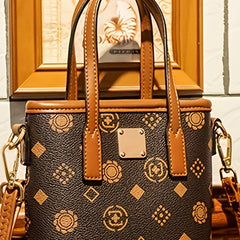 Classic Print Bucket Bag Large Shoulder Bag
