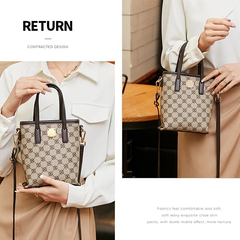Classic Print Bucket Bag Large Shoulder Bag