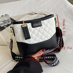 Colorblock Shoulder Bag Quilted Pattern Work Storage Bag