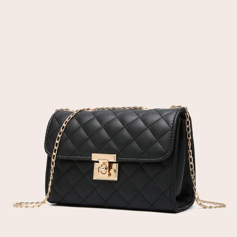 Quilted Crossbody Chain Clutch Shoulder Bag Square Bag