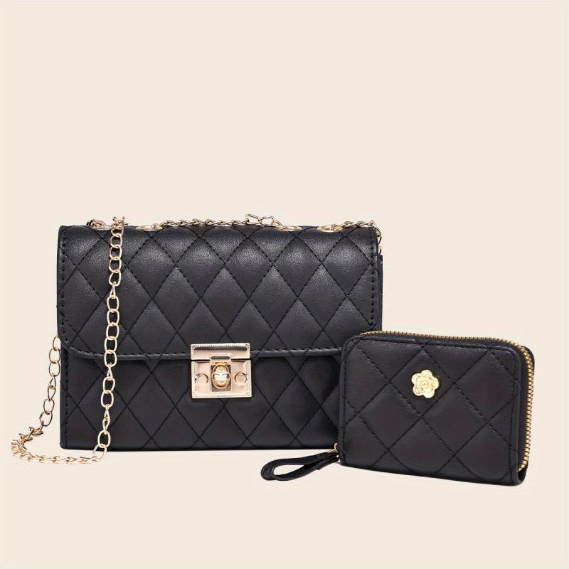 Quilted Crossbody Chain Clutch Shoulder Bag Square Bag