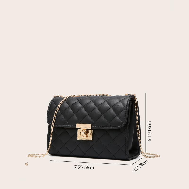 Quilted Crossbody Chain Clutch Shoulder Bag Square Bag