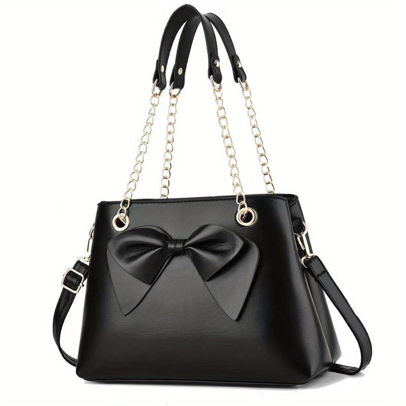Bowknot Chain Shoulder Bag with Removable Strap