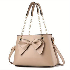 Bowknot Chain Shoulder Bag with Removable Strap