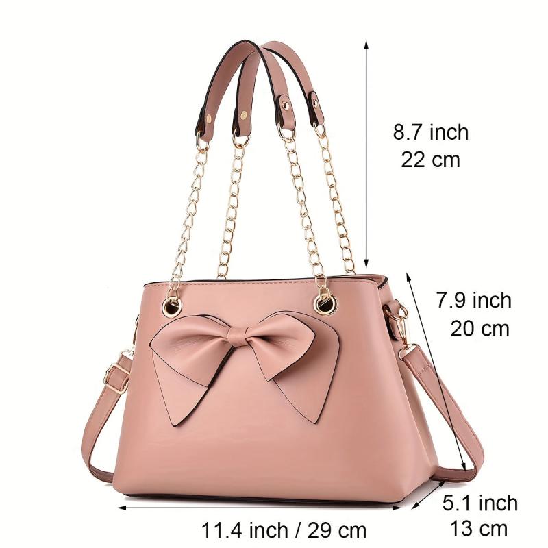 Bowknot Chain Shoulder Bag with Removable Strap