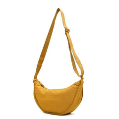 Round Shoulder Bag Solid Crossbody Bag Casual Nylon Travel Purse