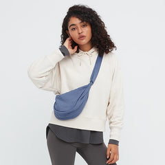 Round Shoulder Bag Solid Crossbody Bag Casual Nylon Travel Purse