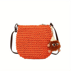Boho Style Straw Crossbody Bag for Women