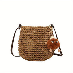 Boho Style Straw Crossbody Bag for Women