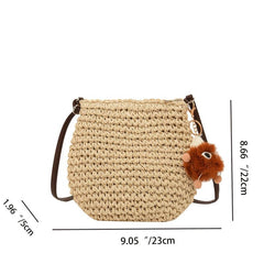 Boho Style Straw Crossbody Bag for Women