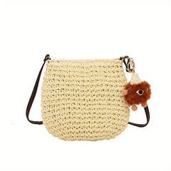 Boho Style Straw Crossbody Bag for Women