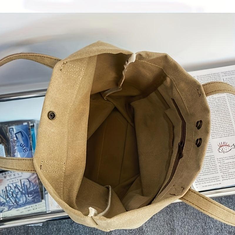 Vintage Canvas Tote Bag Large Capacity Retro Handbag Satchel Purse