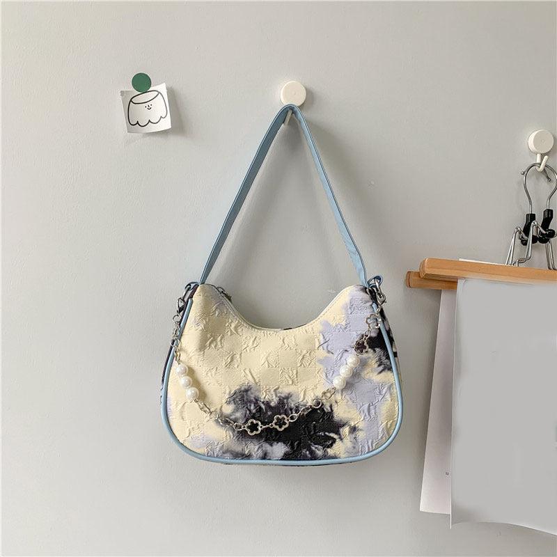 Tie Dye Crescent Bag Underarm Shoulder Bag Women's Handbag & Purse