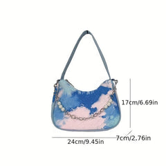 Tie Dye Crescent Bag Underarm Shoulder Bag Women's Handbag & Purse