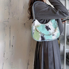 Tie Dye Crescent Bag Underarm Shoulder Bag Women's Handbag & Purse