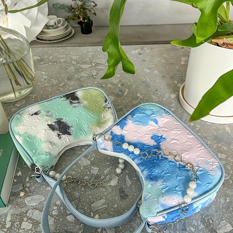 Tie Dye Crescent Bag Underarm Shoulder Bag Women's Handbag & Purse
