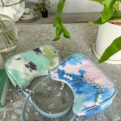 Tie Dye Crescent Bag Underarm Shoulder Bag Women's Handbag & Purse