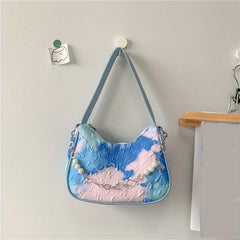 Tie Dye Crescent Bag Underarm Shoulder Bag Women's Handbag & Purse