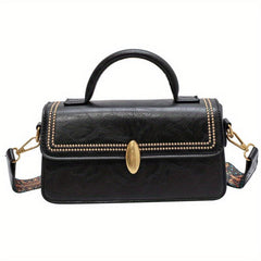 Retro Style Crossbody Bag Women PU Leather Handbag Ethnic Strap