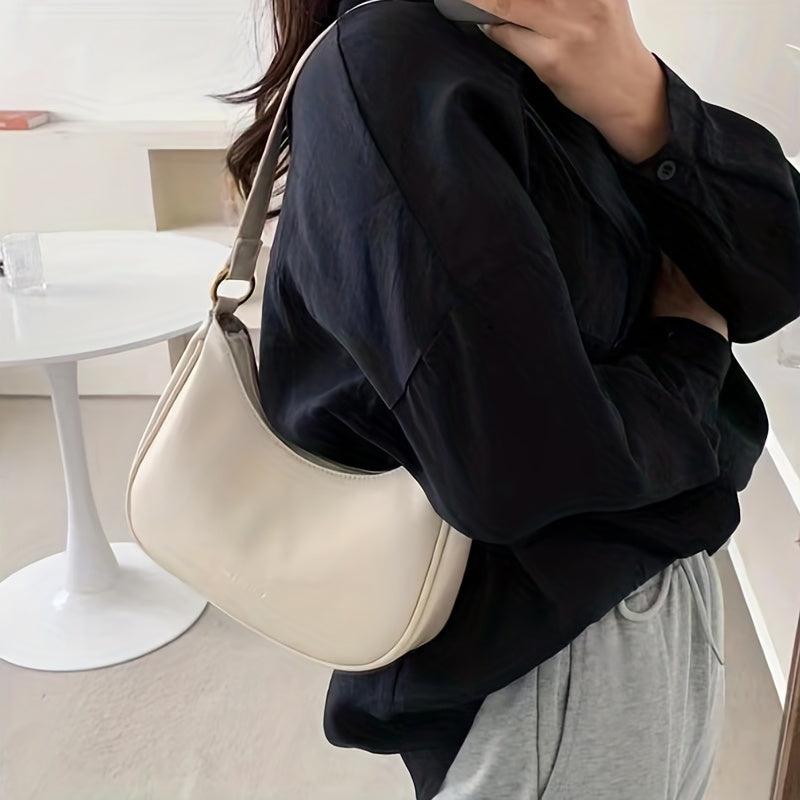 Solid Baguette Bag All Match Shoulder Bag For Women