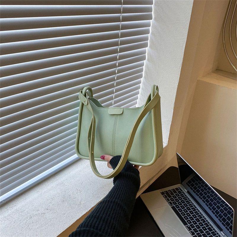 Vintage PU Shoulder Bag Women's Crescent Hobo Purse