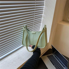 Vintage PU Shoulder Bag Women's Crescent Hobo Purse