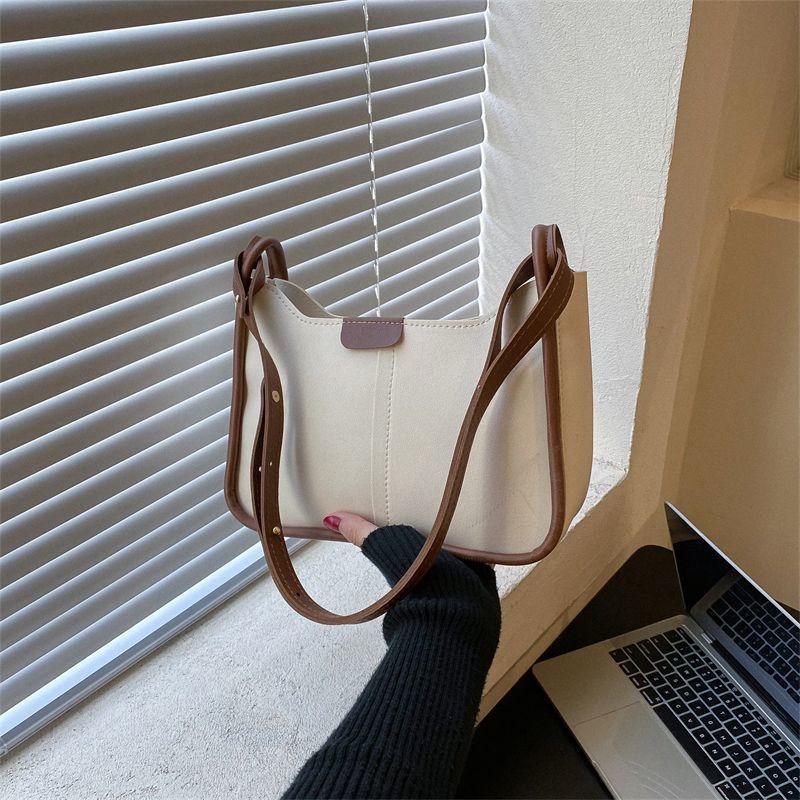 Vintage PU Shoulder Bag Women's Crescent Hobo Purse