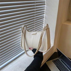 Vintage PU Shoulder Bag Women's Crescent Hobo Purse