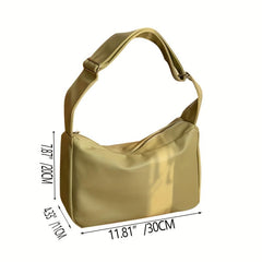 Minimalist Square Shoulder Bag Zipper Solid Bag For Work