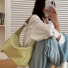 Minimalist Square Shoulder Bag Zipper Solid Bag For Work