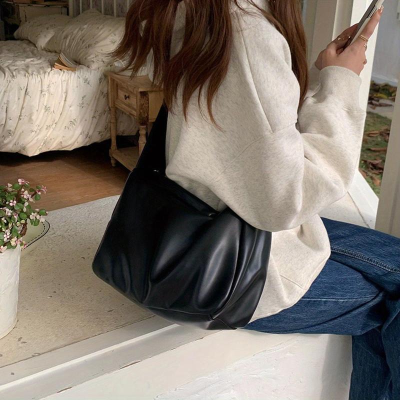 Minimalist Square Shoulder Bag Zipper Solid Bag For Work