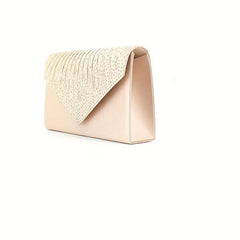 Rhinestone Ruched Evening Bag Clutch Prom Handbag