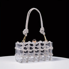 Clear Rhinestone Evening Bag Acrylic Clutch Wedding Party Handbag