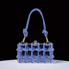 Clear Rhinestone Evening Bag Acrylic Clutch Wedding Party Handbag