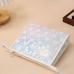 Sequins Heart Purse For Women Mini Zipper Square Clutch Bag
