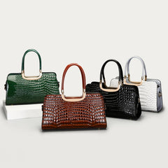 Crocodile Pattern Tote Bag Large Capacity Top Handle Satchel Purse