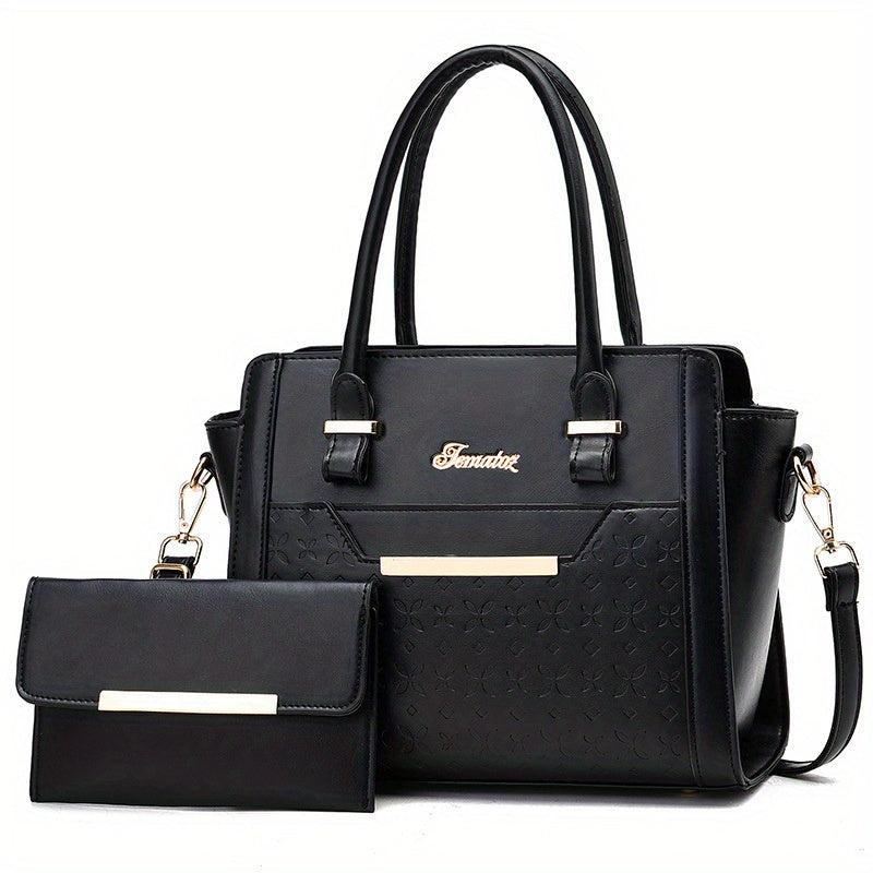 Minimalist Solid Bag Sets All Match Tote Bag With Clutch Pouch