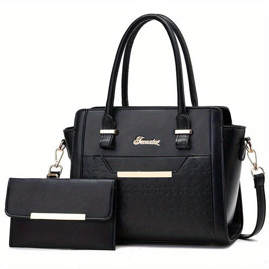 Minimalist Solid Bag Sets All Match Tote Bag With Clutch Pouch