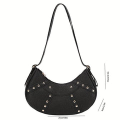 Rivets Decor Baguette Bag Underarm Bag