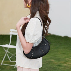 Rivets Decor Baguette Bag Underarm Bag
