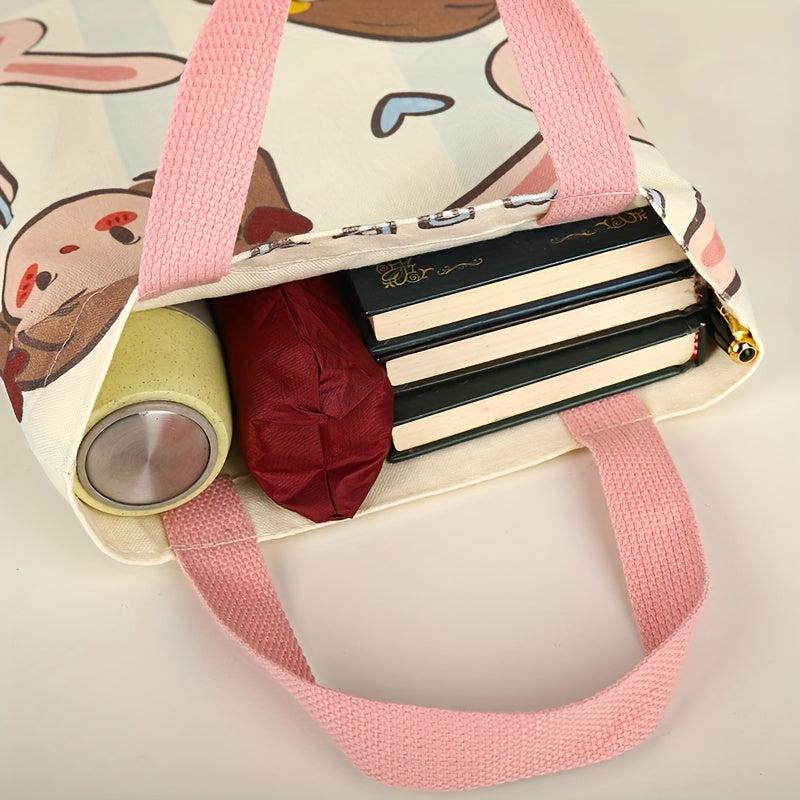 Cartoon Fruit Animal Handbag Canvas Lunch Box Bag for Shopping