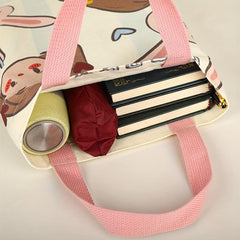 Cartoon Fruit Animal Handbag Canvas Lunch Box Bag for Shopping