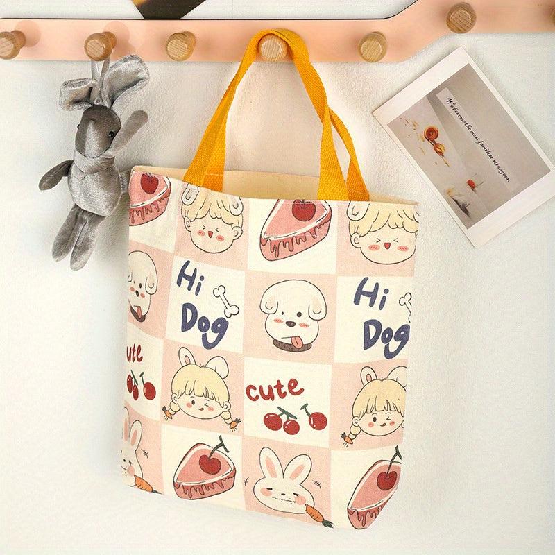 Cartoon Fruit Animal Handbag Canvas Lunch Box Bag for Shopping