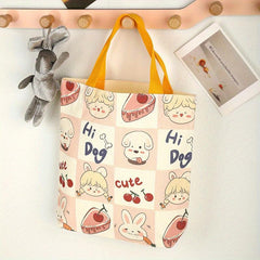 Cartoon Fruit Animal Handbag Canvas Lunch Box Bag for Shopping