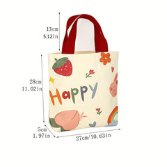 Cartoon Fruit Animal Handbag Canvas Lunch Box Bag for Shopping