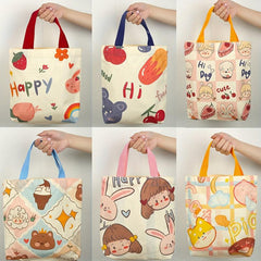Cartoon Fruit Animal Handbag Canvas Lunch Box Bag for Shopping